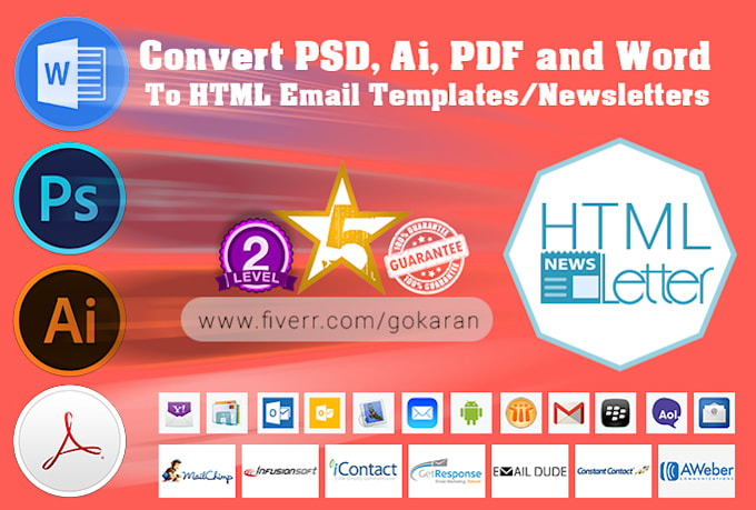 convert psd ai png and word to html email templates newsletters