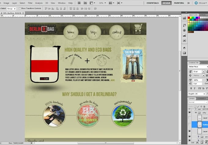 create a new professional website layout