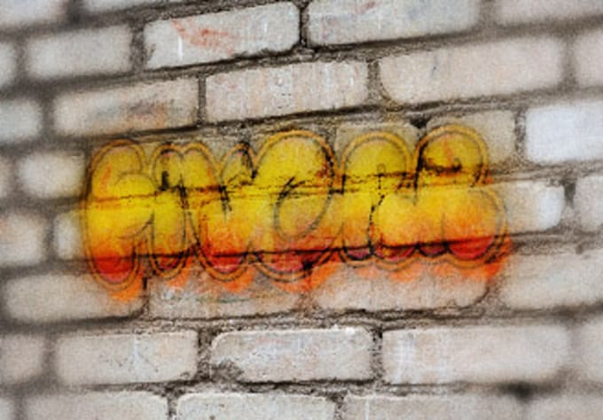 write your Text or Message in Graffiti Style on Wall or Wood