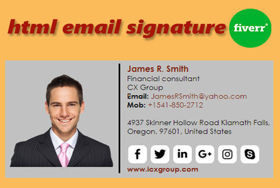 create clickable html email signature