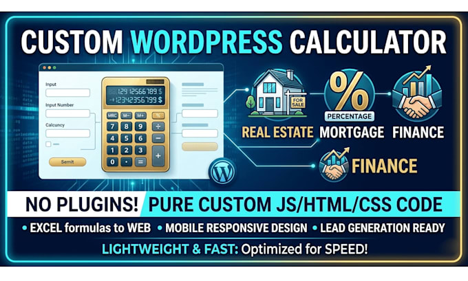build custom wordpress finance mortgage or real estate calculator