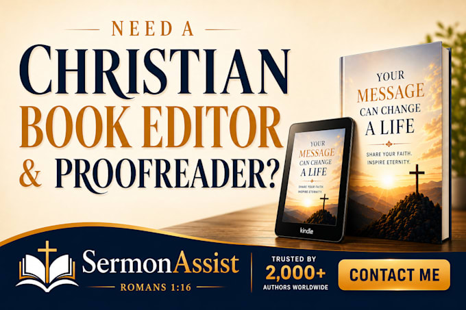 be your christian book editor and proofreader