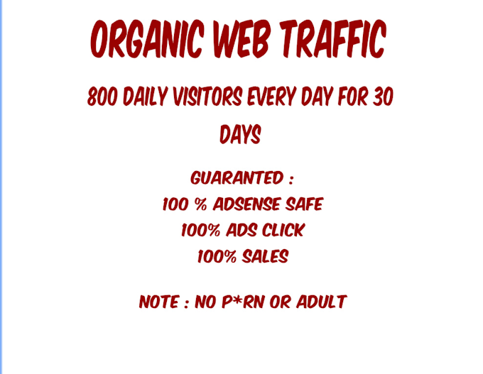 drive real organic traffic to your web