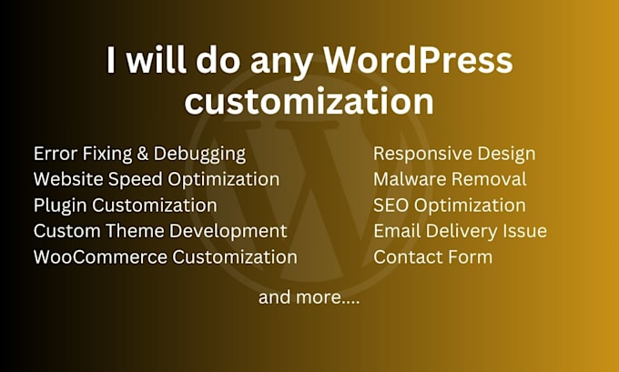 do any wordpress customization and fix wp issue