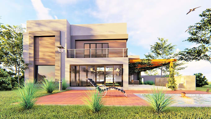 do 3d modeling, interior and exterior in sketch up