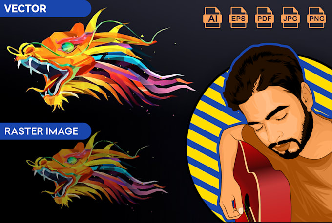 do manual vector trace, vectorize, redraw, illustrator work