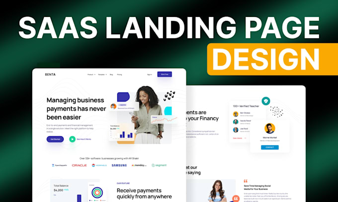 design a conversion focused saas landing page in figma