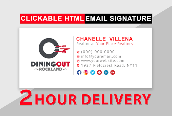 design a clickable HTML email signature