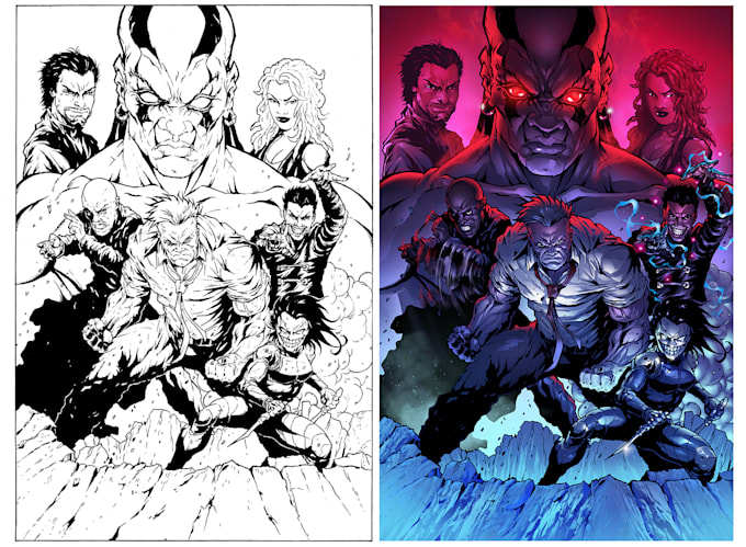 Download Color Comic Book Inks By Digitalcutti Fiverr