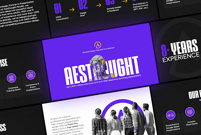 design a modern powerpoint presentation and investor pitch deck