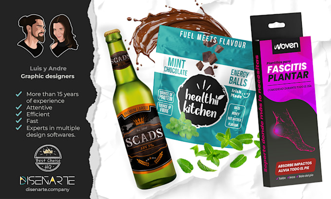 design stunning, ready to print, labels, bags, and packaging