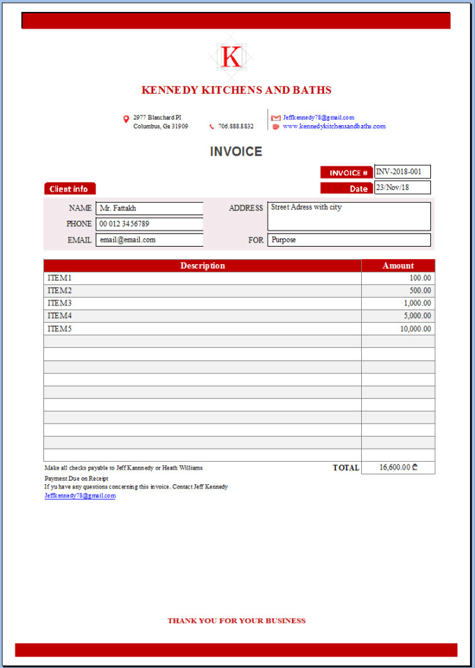 Design invoice, price quotation for your business by Fattakh | Fiverr