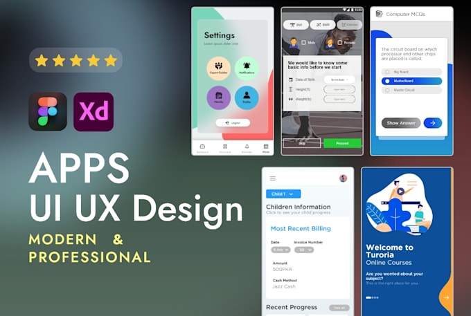 design modern and professional UI app