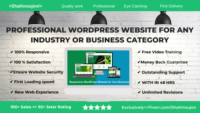 Big Deals! I will design and  develop topclass  professional wordpress website