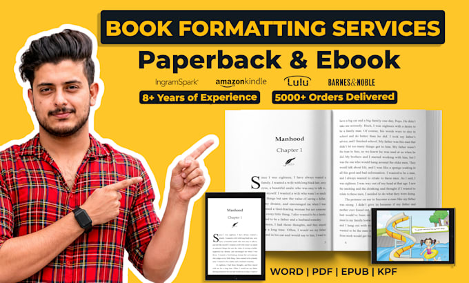 do book formatting, paperback, amazon KDP, kindle ebook, interior layout design