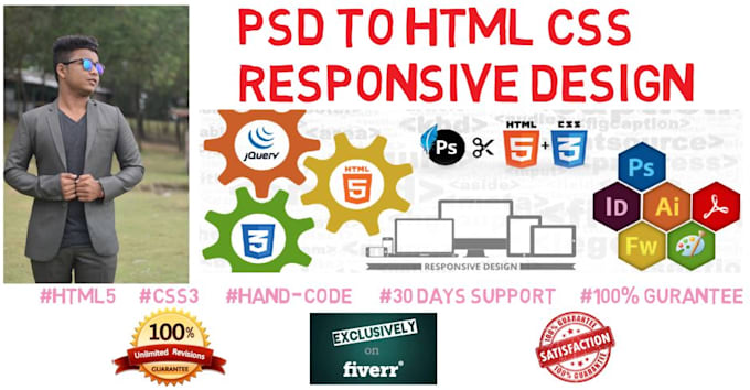 convert psd to html responsive website