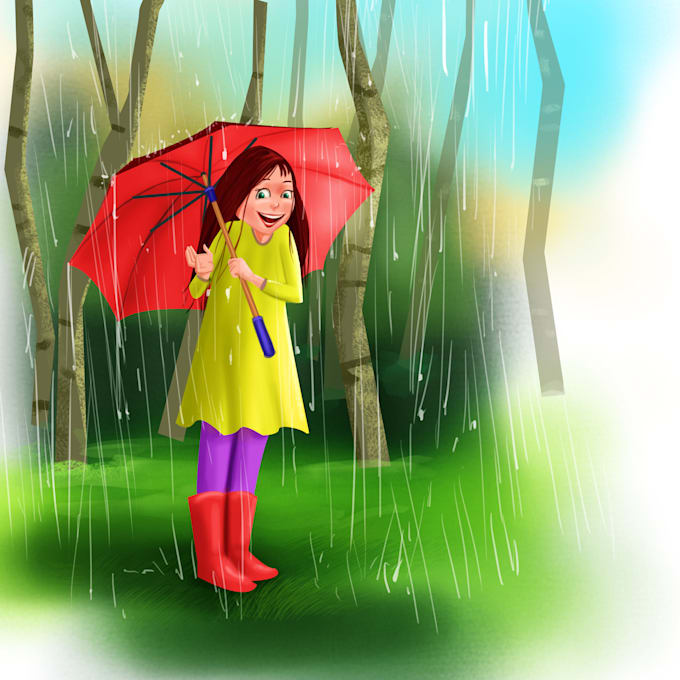 create professional children book illustrations, drawing