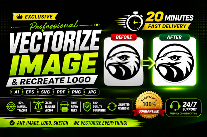 vectorize image and recreate logo in 20 minutes