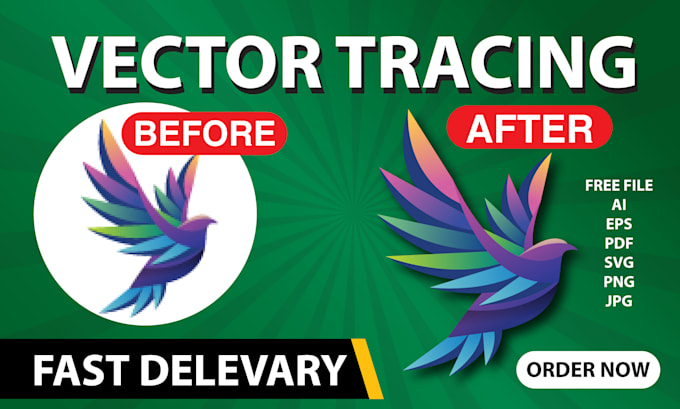 do vector tracing, redraw, convert, image to logo quickly