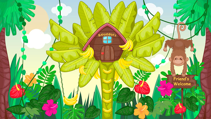 create vector illustration in cartoon or flat style