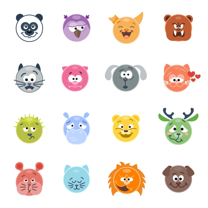 Animals emotions. Смайлик зверь круглый. 5 Любых смайликов с животными. Sticker emotion animal.