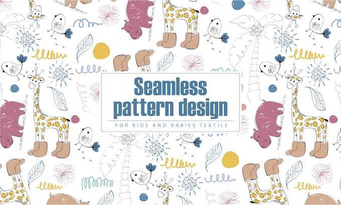 do seamless pattern design for babies textile