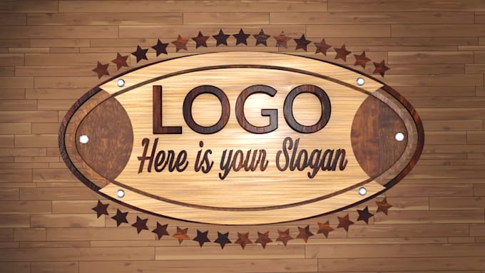 do 3d logo animation with woodwork and carpentry elements