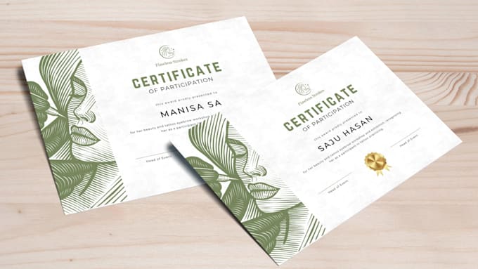 design a professional branded certificate, award template