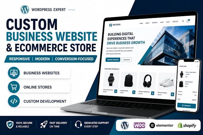 develop a custom business website or ecommerce store