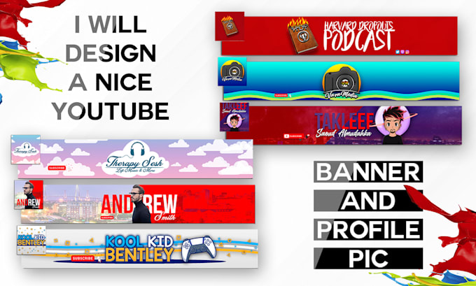 design a nice youtube banner and profile pic