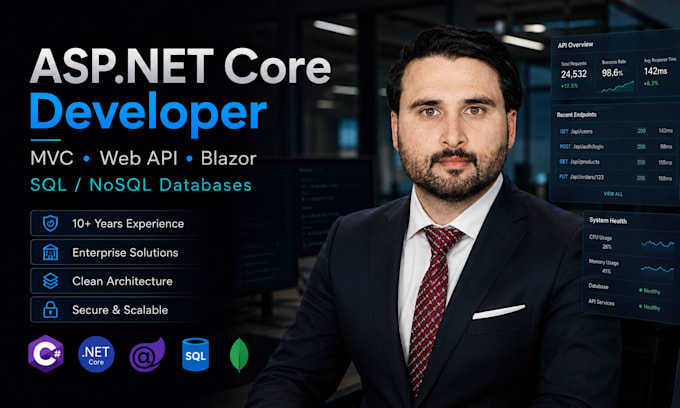 do asp dotnet core mvc web api blazor react angular sql or nosql dbs