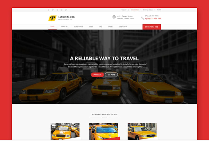 create taxi website, car booking website, car rental website