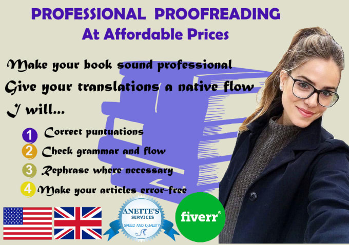 Hire a freelancer to professionally proofread and edit  english texts and  books
