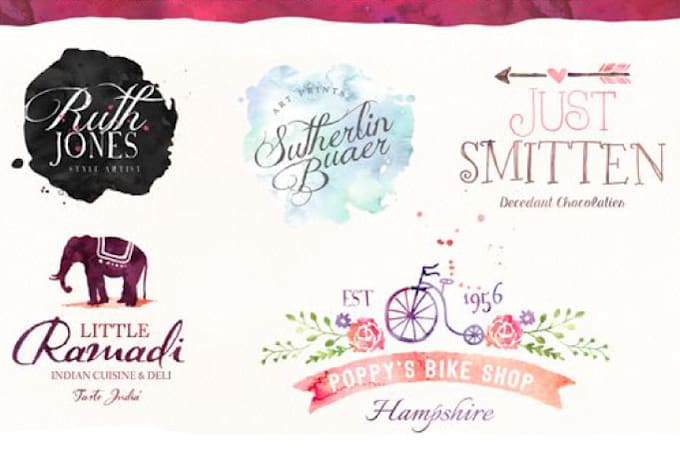 design professional watercolor hand made logo for you