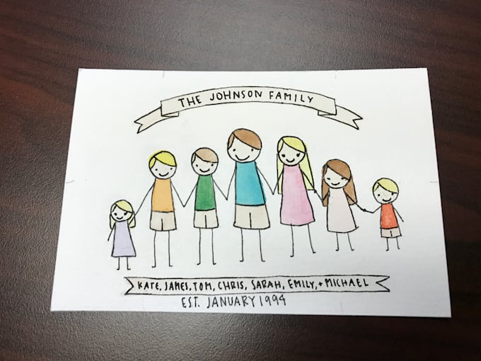 Draw And Paint An Adorable And Simple 4x6 Family Portrait By Hunterev3