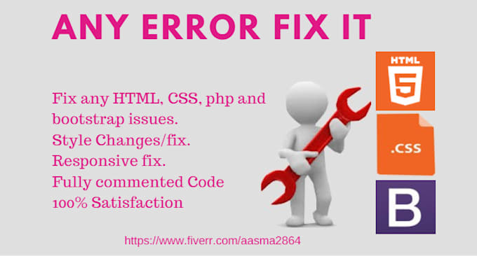 Fix any html,css ,php,wordpress bugs,errors and issues by Aasma2864 ...