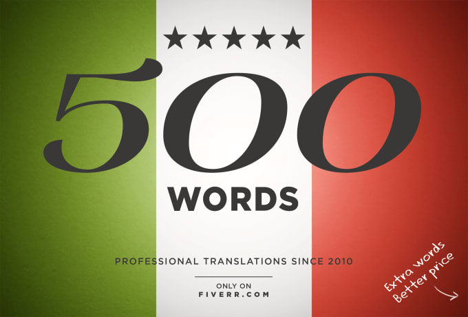 Translate 500 words from english to italian by Calsolaroart | Fiverr