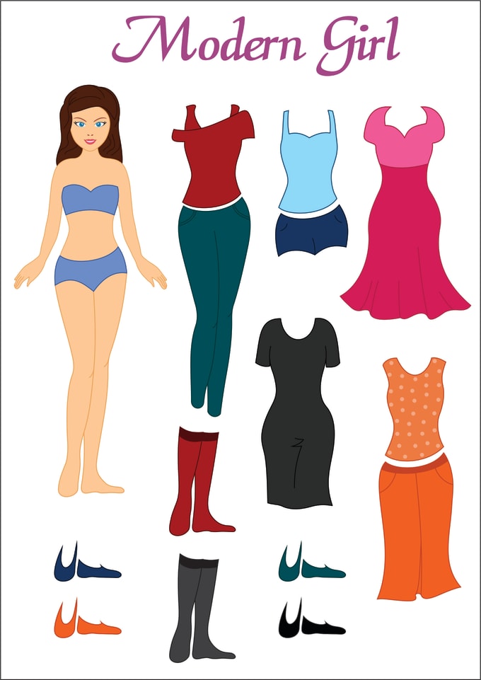 Design paper doll dress up pages by Dilu88