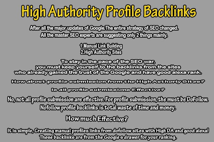create fully filled profile for your money site