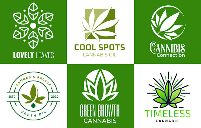 design green cbd medical cannabis, hemp natural, herbal logo