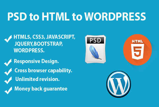 Wp html. Convert PSD. Convert from PSD to html. Html to Praektlar.