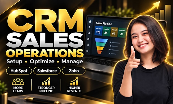 set up and optimize CRM sales operations in hubspot salesforce and zoho