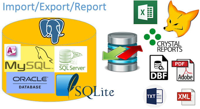 report, import, export data from database