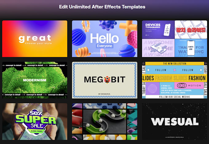 edit your after effects template or project for you
