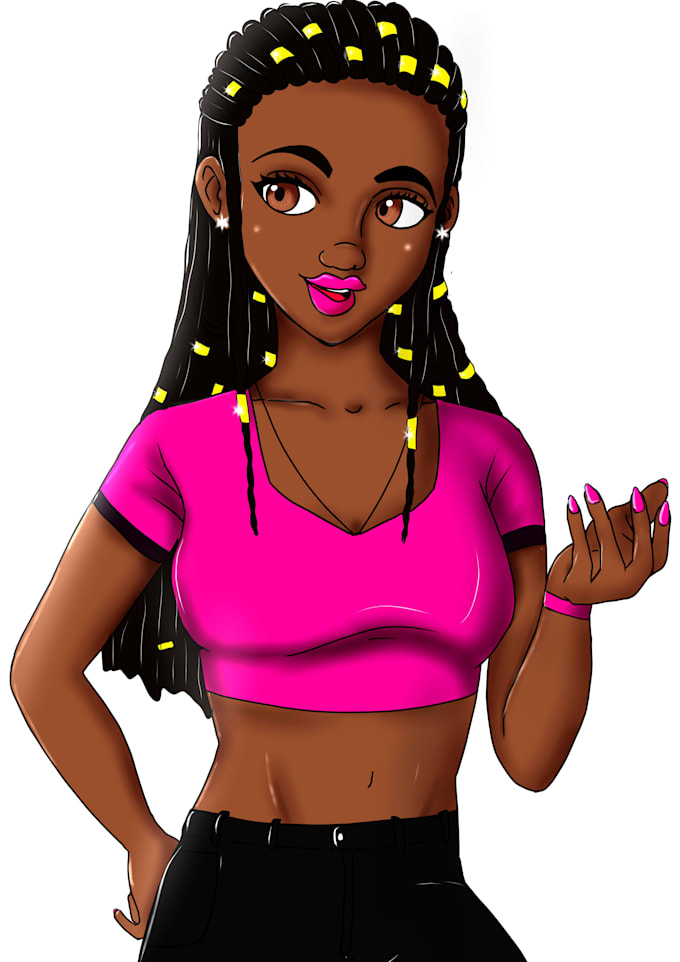 draw colorful african american style illustrations