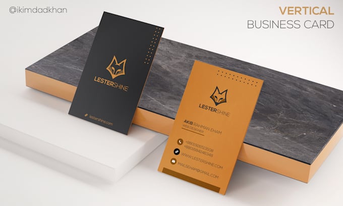 design a vertical business card or stationery
