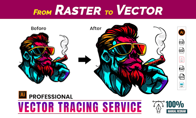 vectorize image, recreate logo or vector tracing