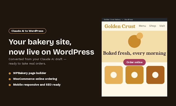convert your claude ai website into a wordpress bakery site with wpbakery