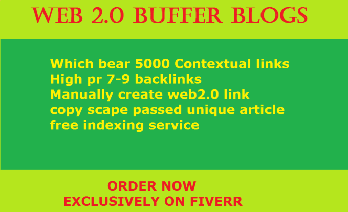 create 10 web 2,0 buffer blog properties, which bear 5000 contextual backlink