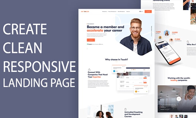 develop a responsive clean landing page in wordpress